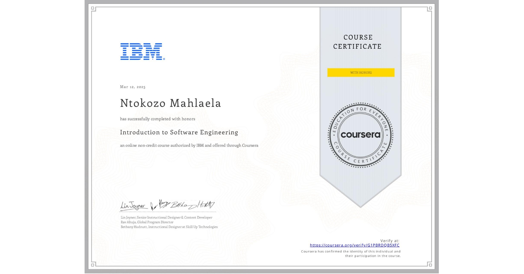 Certification 2